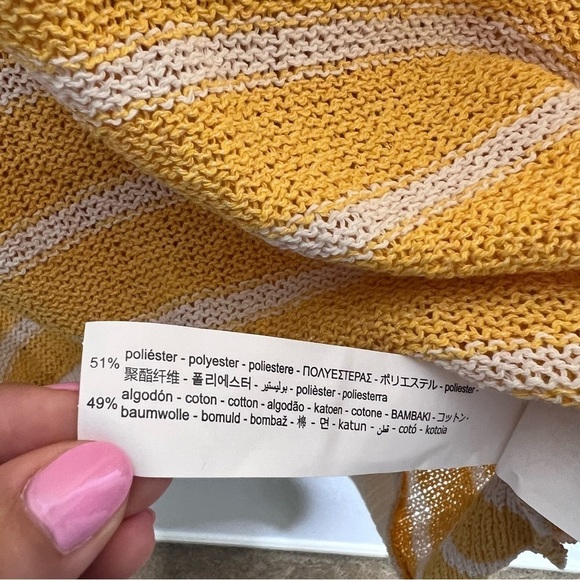 Zara Top Women Medium Vest Blouse Stripe Knit Oversized Preppy Sleeveless L - Picture 4 of 7